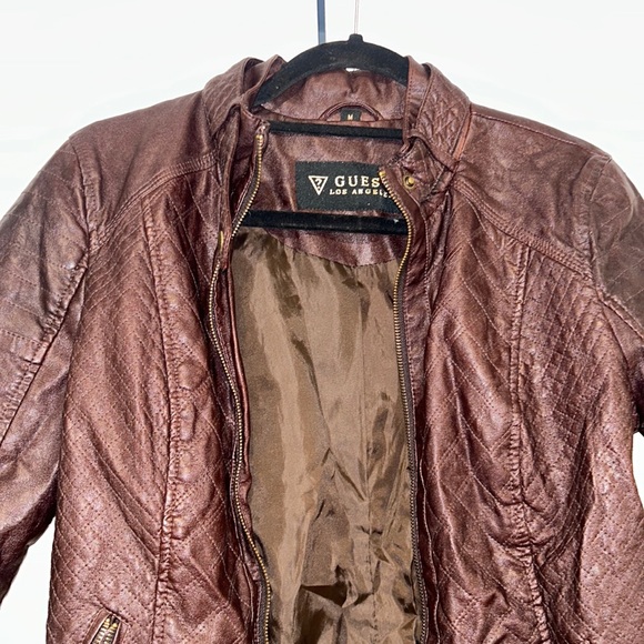 Vintage guess brown leather jacket - Picture 2 of 3